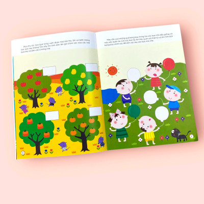 Sách cho bé - Sticker Thần Kỳ Phát Triển Chỉ Số IQ - Thông Minh - Dành cho trẻ 2-4 tuổi - Hình dán 3D càng dán càng vui