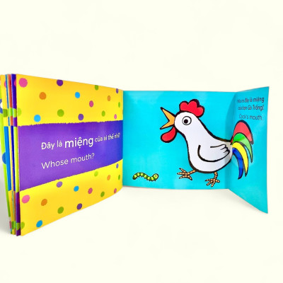 Sách cho bé - Miệng Của Ai Thế Nhỉ? - Whose mouth? - Bộ Sách Lật Mở Khám Phá Song Ngữ - Dành cho trẻ 0-4 tuổi