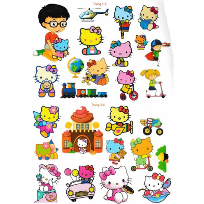 Sách - Bóc Dán Decal Thông Minh Sticker - Hello Kitty Khám Phá Thế Giới - Hồng Ân