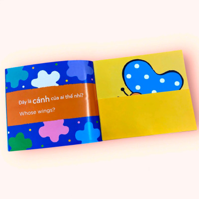 Sách cho bé - Cánh Của Ai Thế Nhỉ? - Whose wings? - Bộ Sách Lật Mở Khám Phá Song Ngữ - Dành cho trẻ 0-4 tuổi