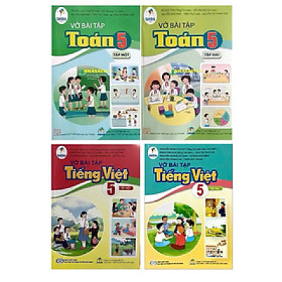 ￼Sách - (Combo 4 cuốn ) vở bài tập toán + tiếng việt 5 - cánh diều