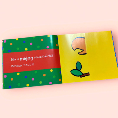 Sách cho bé - Miệng Của Ai Thế Nhỉ? - Whose mouth? - Bộ Sách Lật Mở Khám Phá Song Ngữ - Dành cho trẻ 0-4 tuổi