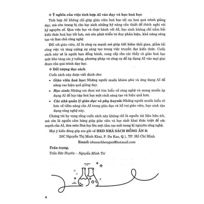 Ứng Dụng Trí Tuệ Nhân Tạo AI Trong Dạy Và Học Môn Hóa Học (Dành Cho Giáo Viên Và Học Sinh - Dùng Chung Cho SGK) (HA)