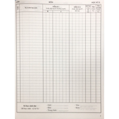 Sách ND - Combo 5 cuốn Sổ ghi điểm của giáo viên (B8)