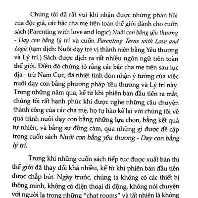 Nuôi Con Bằng Yêu Thương - Dạy Con Bằng Lý Trí (Parenting With Love And Logic) - Tái Bản 2022