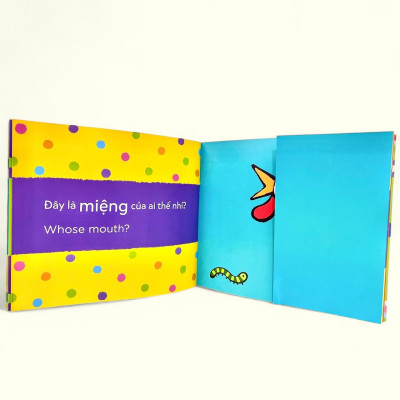 Sách cho bé - Miệng Của Ai Thế Nhỉ? - Whose mouth? - Bộ Sách Lật Mở Khám Phá Song Ngữ - Dành cho trẻ 0-4 tuổi