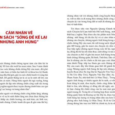 SỐNG ĐỂ KỂ LẠI NHỮNG ANH HÙNG - Câu Chuyện Cảm Động Về Những Người Anh Hùng Cao Thượng, Bình Dị, Sống Mãi Trong Lòng Dân