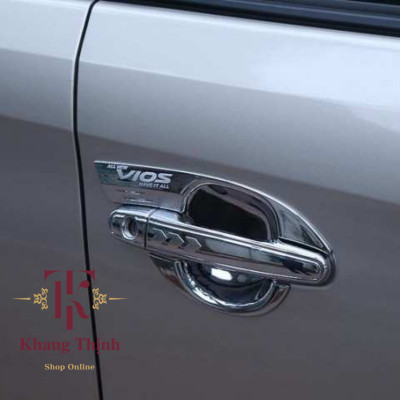 Bộ Ốp Hõm Cửa Dành Cho Xe Toyota Vios 2014 - 2018 Mạ Crom Cao Cấp