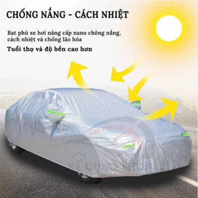 Bạt phủ xe ô tô TOYOTA Innova,Fortuner,Vios,Wigo,Raize,Camry,Altis,Rush,...3 lớp chống xước có khóa kéo cánh cửa