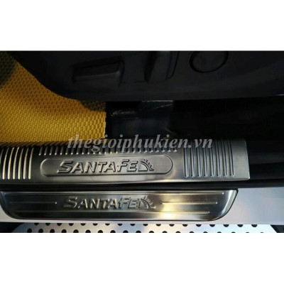 Bộ Ốp bậc, Nẹp bước chân dành cho Hyundai Santafe 2019 – Mẫu INOX