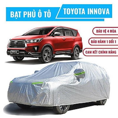 Bạt phủ xe ô tô 7 chỗ Toyota Innova 3 lớp chống nóng, chống thấm. Bạc phủ xe Innova, Bạt trùm xe hơi