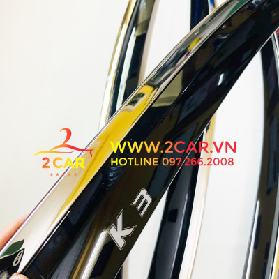 VÈ CHE MƯA XE KIA K3 2021-2022-2023 nhựa đen viền chỉ INOX cao cấp