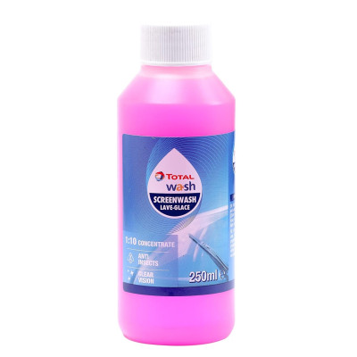 Nước rửa kính lái đậm đặc tỉ lệ 1:10 Total Energies TE-SW250 250ml - Làm sạch vết bẩn, ngăn chặn côn trùng, đổ vào két nước trước, pha để tẩy mốc kính