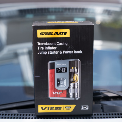 Bơm Lốp & Kích Bình Ô Tô STEELMATE V12SE – Hỗ Trợ Động Cơ Xăng 3.0L, Dầu 2.0L, Hiển Thị LCD, Tự Động Ngắt, Bảo Hành 2 Năm