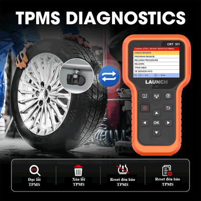 Máy Cài Đặt Cảm Biến Áp Suất Lốp LAUNCH CRT511