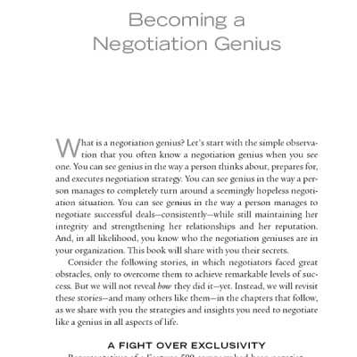 Negotiation Genius