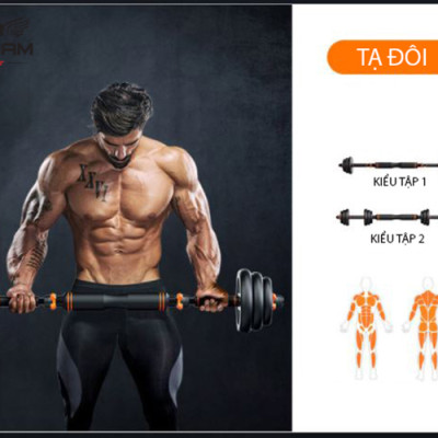 Bộ Tạ Tay Đa Năng Điều Chỉnh 40Kg Composite  6 Trong 1 FED-130240 Cao Cấp