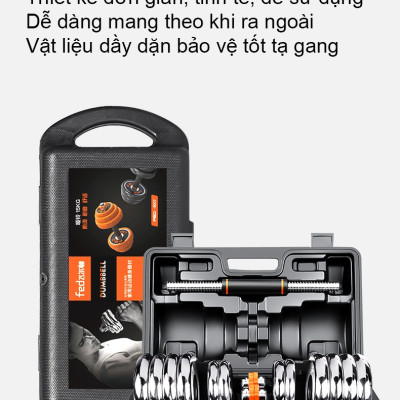 Bộ Tạ Tay Tháo Lắp 20kg Đa Năng FED720 Nhập Khẩu Chất Liệu Gang Mạ Niken