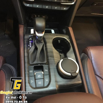 Ốp nội thất vân gỗ cho Hyundai Santafe 2019 Cao cấp - gỗ đen