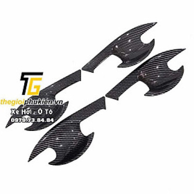 Bộ ốp tay nắm cửa, hõm cửa xe Mazda 3 2015-2019 vân Carbon