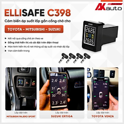 Cảm Biến Áp Suất Lốp ICAR C398 Dành Cho Xe Toyota Tích Hợp Lên Cổng Chờ Theo Xe