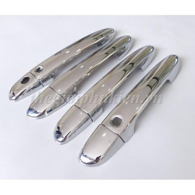 Bộ ốp tay nắm cửa xe Mazda 3 mạ Crom - Tặng miếng dán trong suốt chống xước hõm cửa