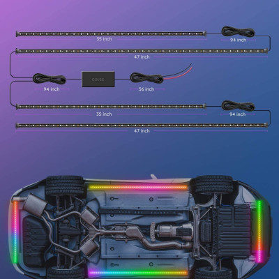 Đèn LED gầm ô tô Govee RGBIC Exterior Car Underglow Light H6184 | Kháng nước, cảm biến nhạc RGB 16 triệu màu