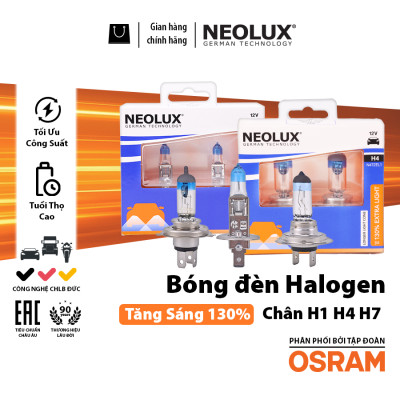 Combo 2 Bóng Đèn Halogen Tăng Sáng 130% OSRAM NEOLUX Dùng Cho Xe Ô Tô Xe Máy Chân H1 H4 H7 - Nhập Khẩu Chính Hãng