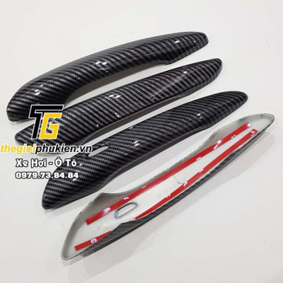 Bộ ốp tay nắm cửa, hõm cửa xe Mazda 3 2020 vân Carbon