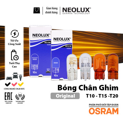 Combo 10 Bóng Đèn Chân Ghim T10 T15 T20 OSRAM NEOLUX Lắp Đèn Demi, Bóng Soi Biển Số Xe Ô Tô Xe Máy - Nhập Khẩu Chính Hãng