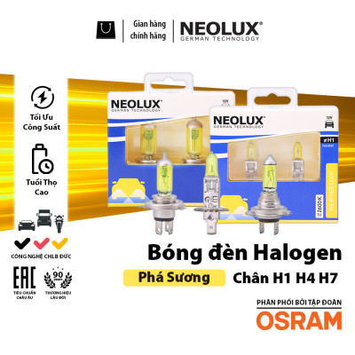 Combo 2 Bóng Đèn Halogen Phá Sương Mù OSRAM NEOLUX Dùng Cho Xe Ô Tô Xe Máy Chân H1 H4 H7 - Nhập Khẩu Chính Hãng