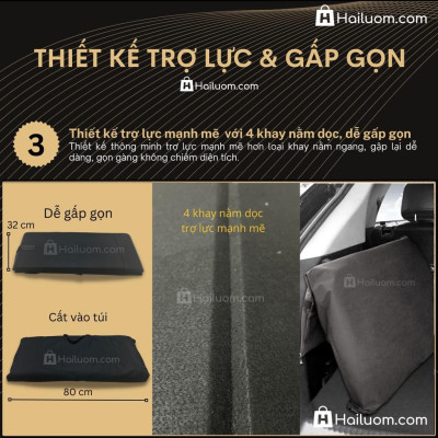 Đệm Nằm ô tô VINFAST LUX SA2.0 - Thiết kế 4 Khay Dọc Trợ Lực - Đệm không bơm như đệm hơi ô tô