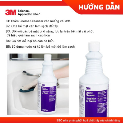 Kem tẩy ố kính đa năng, tẩy cặn canxi, tẩy rỉ sét 3M 3M-TOK 946ml - Hàng nhập Mỹ, tẩy mốc kính, tẩy dầu mỡ, cặn xà phòng