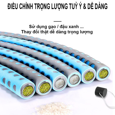 Vòng Lắc Eo Giảm Mỡ Bụng Ống Thép Bọc Mút Xốp - Tùy Chỉnh Độ Nặng - Chính Hãng miDoctor