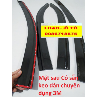 Vè Che Mưa Xe KIA Soluto 2022-2019 Mẫu Nhựa Đen Cao Cấp, Có Chữ Soluto Trang Bị Sẵn Keo Dán 3M