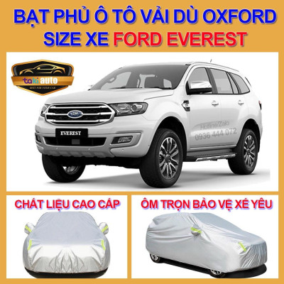 Bạt trùm xe ô tô Ford Everest vải dù oxford cao cấp , áo bạt phủ trùm che kín che nắng, che mưa