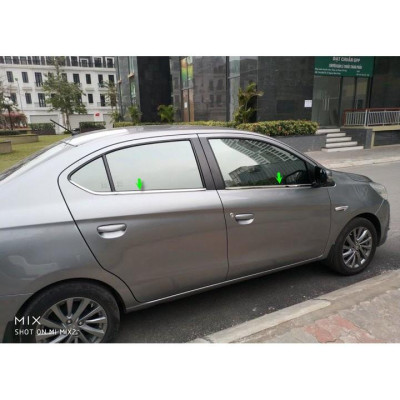 Nẹp Chân Kính Inox Cho Xe Attrage 2018 2019 2020 2021- Bộ 4 thanh