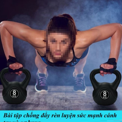 Tạ Ấm 4kg,6kg,8kg,10Kg,12Kg  Chất Liệu Bọc Nhựa PE Lõi Bê Tông Tập Chống Ồn Thể Dục Thể Thao Hiệu Quả