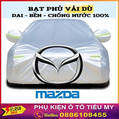 Bạt Phủ Ô Tô Vải Dù Xe MAZDA 2, Mazda 3, Mazda 6, CX5, CX8, CX9, BT50 chống nóng, chống nước, có phản quang 