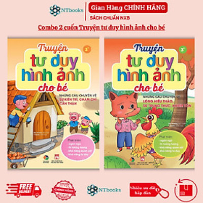 Sách - Combo Truyện Tư Duy Hình Ảnh Cho Bé Những Câu Chuyện Về: Sự Kiên Trì, Chăm Chỉ, Lòng Hiếu Thảo, Sự Trung Thực