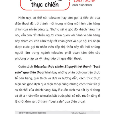Sách - Telesales thực chiến: Bí quyết trở thành "best sale" qua điện thoại