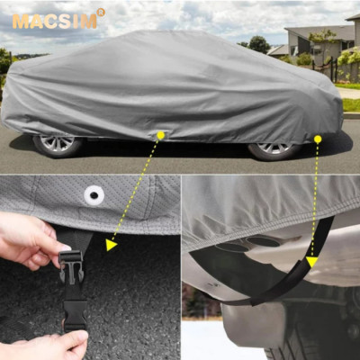 Bạt phủ ô tô chất liệu vải không dệt 3 lớp cao cấp thương hiệu MACSIM cho xe ô tô Toyota Fortuner - màu ghi