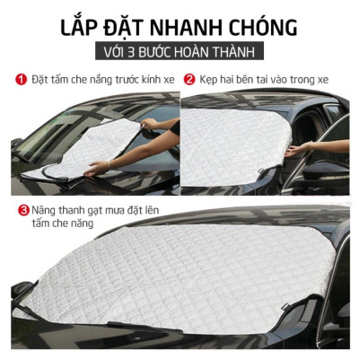 Bạt Phủ Che Nắng Kính Lái Ô Tô 3D Chống Tia UV Loại 4 Lớp Dày