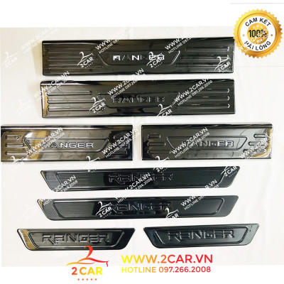 Bộ Ốp Bậc Cửa, Trong Ngoài Xe Ford Ranger 2016 - 2023 chất liệu Titan
