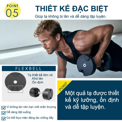 Nuobell flexbell - 01 quả tạ tay 20kg/ 02 quả tạ tay 40kg (10 cấp điều chỉnh trọng lượng) tập gym tập thể dục tập tạ tập luyện cơ bắp.