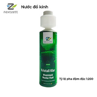 nextzett Nước vệ sinh kính lái dạng đậm đặc (Nước đổ kính) - Kristall Klar Windshield Washer Fluid, pha 1:200, 250 ML