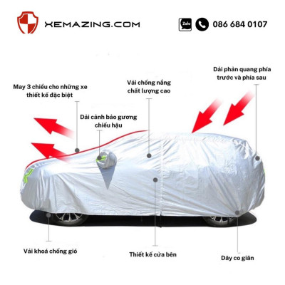 Bạt Phủ ô tô HYUNDAI ACCENT SEDAN Nhãn hiệu XEMAZING