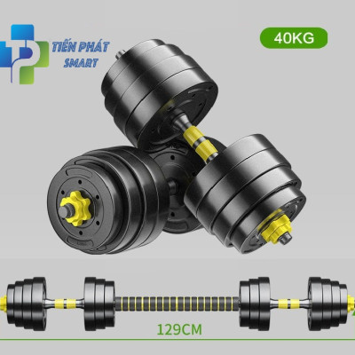BỘ Tạ Tay + Đòn Tạ Đẩy kết hợp (2 in 1) 20kg,30kg,40kg bộ sản phẩm mẫu mới nhất(KHÁCH CHỌN CÂN NẶNG)