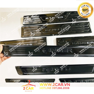 Bộ Ốp Bậc Cửa, Trong Ngoài Xe Ford Ranger 2016 - 2023 chất liệu Titan