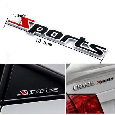 Logo chữ nổi SPORT kim loại dán trang trí ô tô